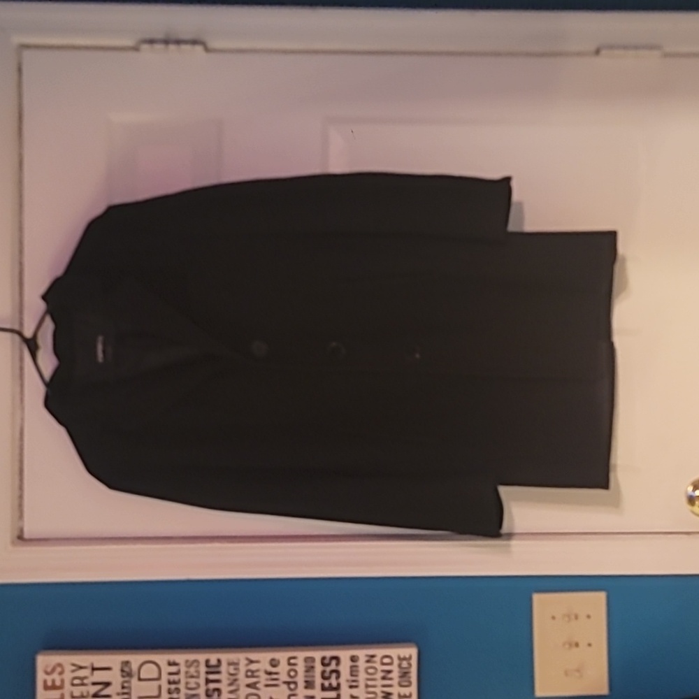 Express Men's Black Wool Blend Top Waist Length Coat Size Small - Picture 6 of 7